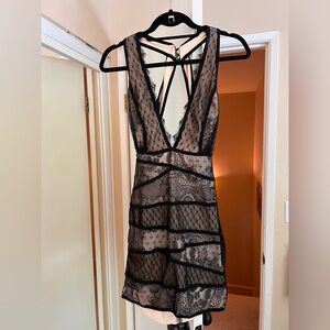 Bebe Black Lace Bodycon Dress